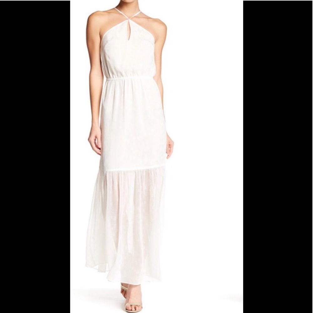 Ali & Jay White Halter Gown Maxi Summer Dress Size M
